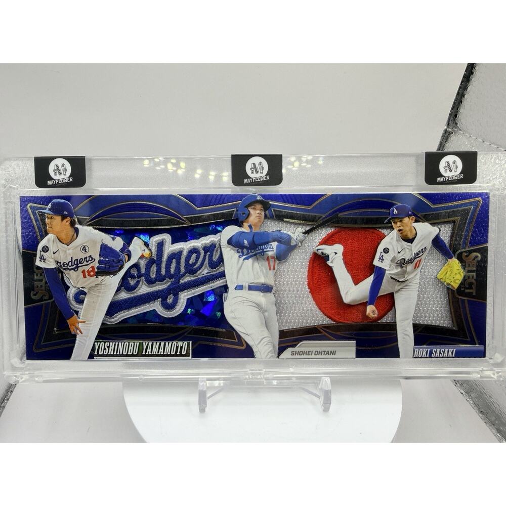 Art Card Japanese Dodger Players With Patch Shohei, Roki, Yoshinobu Made By Mayf
